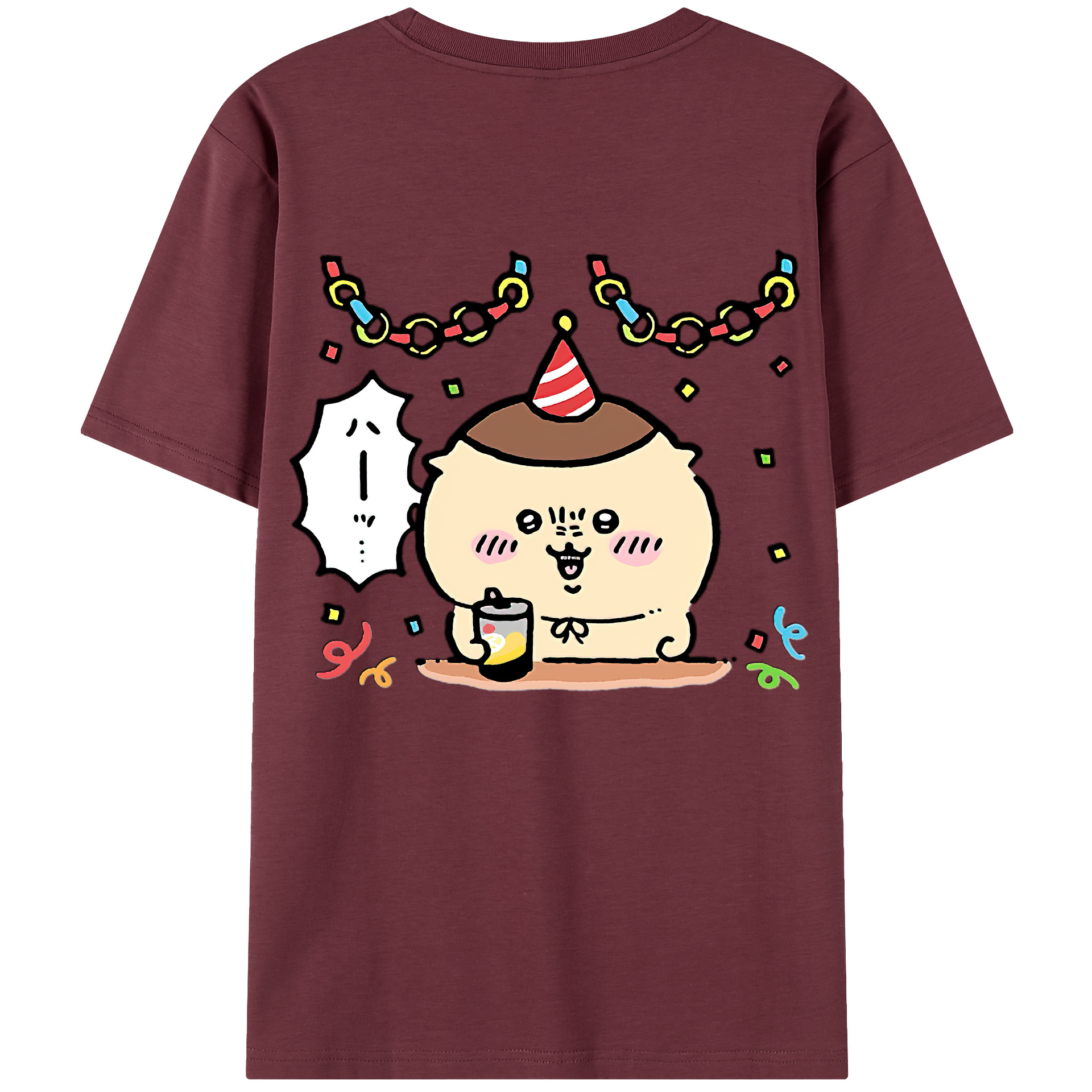 （画像用） ちいかわ くりまんじゅう Chii-kawa kuri manjū 綿100％半袖Tシャツ（背面プリント）